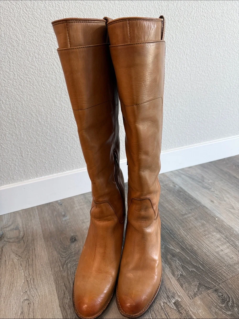 FRYE Jackie  Tall Leather Riding Boots - Tan sz 7.5